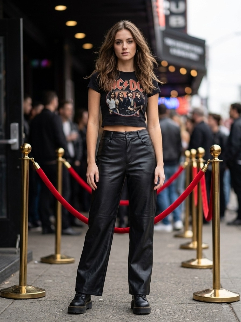 Zara Faux Leather Pants Wide Leg High Waist Streetwear Grunge Edgy Biker Chic